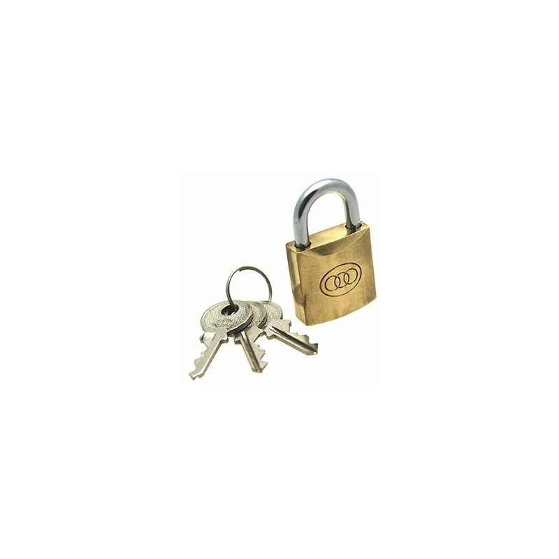 TRI CIRCLE BRASS PAD LOCK 50MM- BRASS