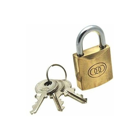 TRI CIRCLE BRASS PAD LOCK 50MM- BRASS