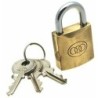 TRI CIRCLE BRASS PAD LOCK 50MM- BRASS
