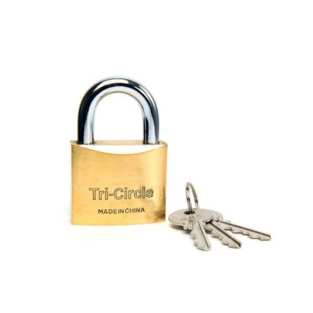 TRI CIRCLE BRASS PAD LOCK 63MM