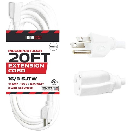 20FT WHITE EXTENSION CORD
