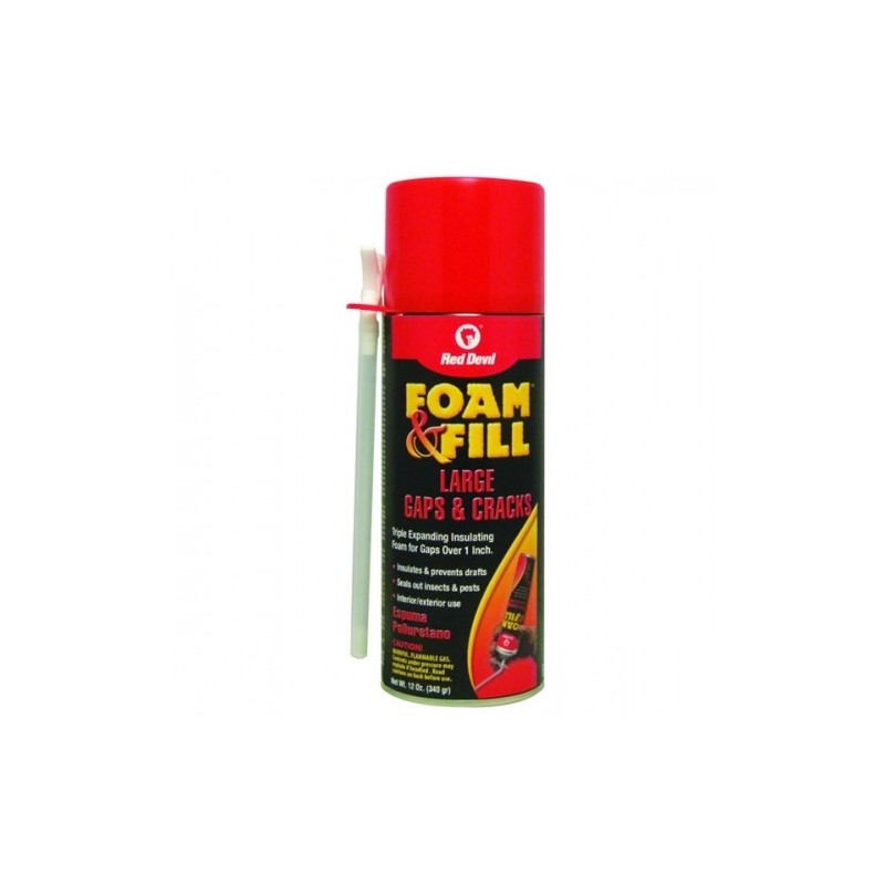 Foam & Fill Large Gaps & Cracks Expanding Polyurethane Sealant, 12 fl.oz. [Red Devil]