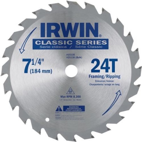 7 1/4" 24T Saw Blade Classic Series  [IRWIN]