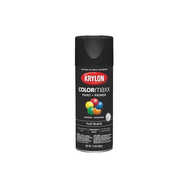 KRYLON FLAT BLACK 12.OZ SPRAY PAINT