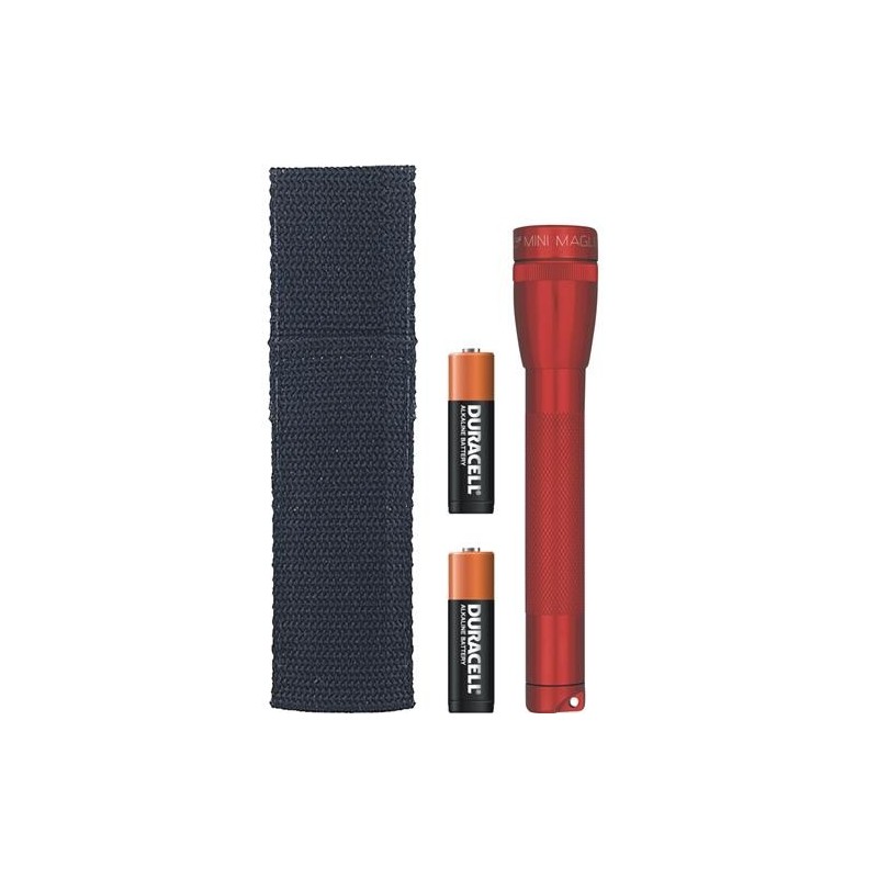 MINI MAG LITE W/ CASE RED