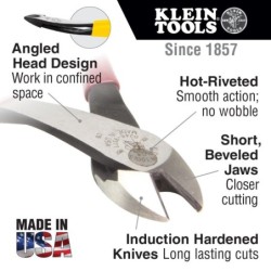 [Klein Tools] 8" Diagonal Cutters - Angled Head (Pliers)
