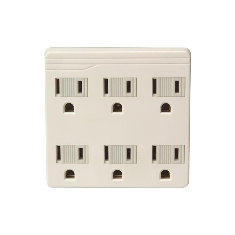 DO IT 15A 6 SOCKET WALL OUTLET