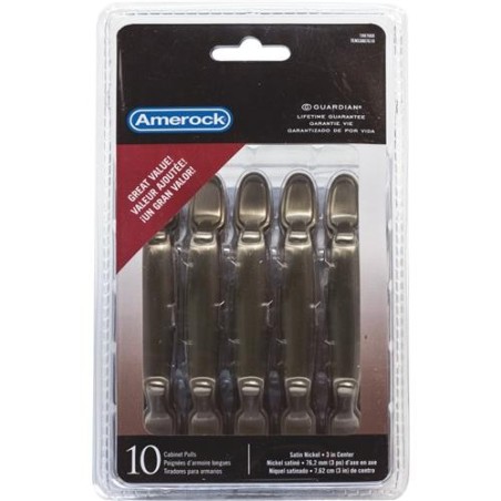 AMEROCK 3" SATIN NICKEL HANDLES 10PK