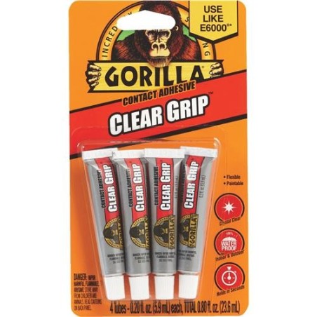 GORILLA CONTACT ADHESIVE CLEAR GRIP 4/PK 0.2 OZ