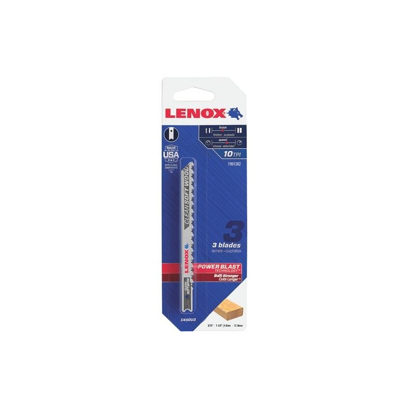 LENOX 3PK JIG SAW BLADE 4" X 10TPI