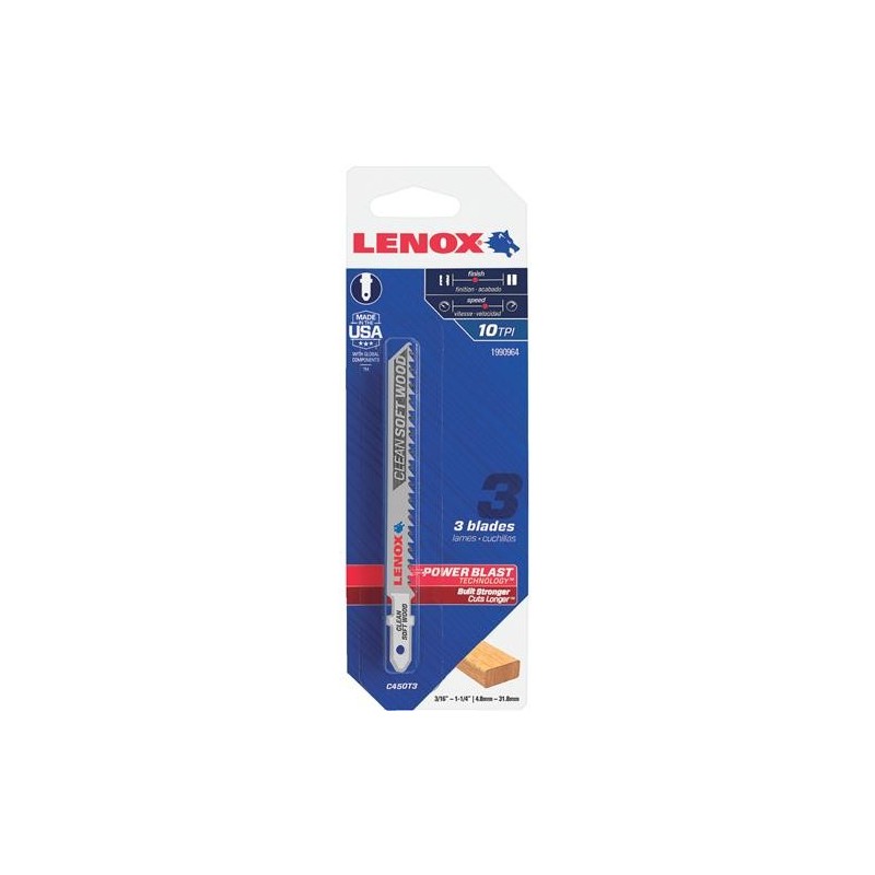 LENOX 3PK JIG SAW BLADE 4" X 10TPI