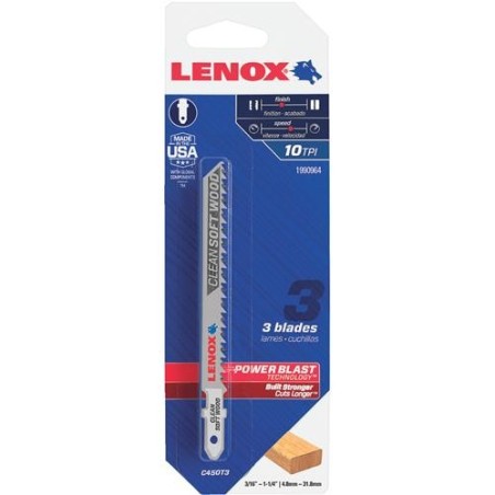 LENOX 3PK JIG SAW BLADE 4" X 10TPI