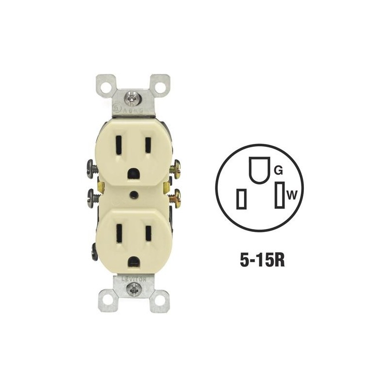 LEVITON IVORY DUPLEX FLUSH PLUG