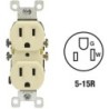 LEVITON IVORY DUPLEX FLUSH PLUG