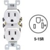 LEVITON WHITE DUPLEX RECEPTACLE