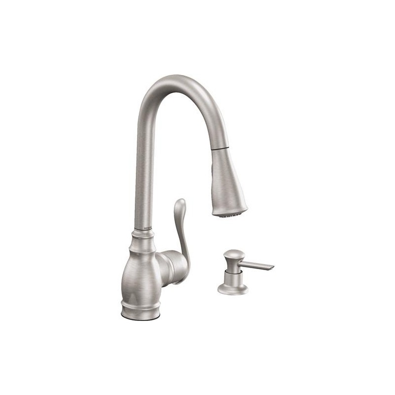 Anabelle Spot Resist Stainless One-Handle High Arc Pulldown Kitchen Faucet [MOEN]