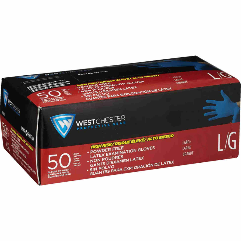 Disposable Gloves, Latex [WestChester] 50pc (Large)
