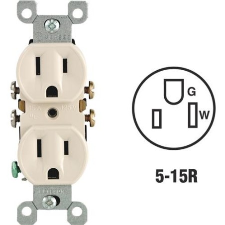 LEVITON DUPLEX RECEPTABLE ALMOND