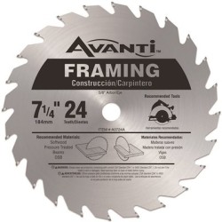 FRAMING 7 1/4 INCH 24 T SAW BLADE