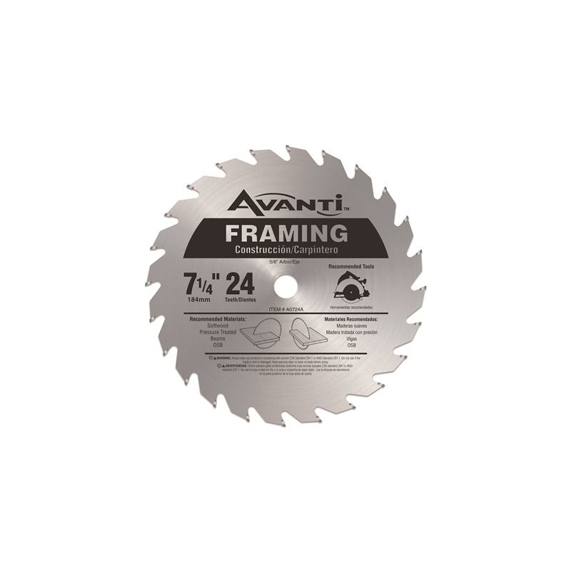 FRAMING 7 1/4 INCH 24 T SAW BLADE