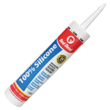 Silicone Sealant 100%, Clear  (300ml 10.1oz) [Red Devil]